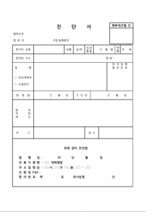 병원 진단서 양식 미리 보기 이미지입니다.